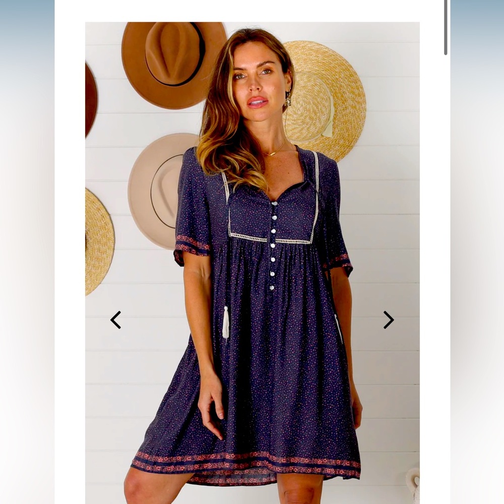 NEW- Frances Mini Dress - Aust/UK Size 12/L - US Size 8 - Navy